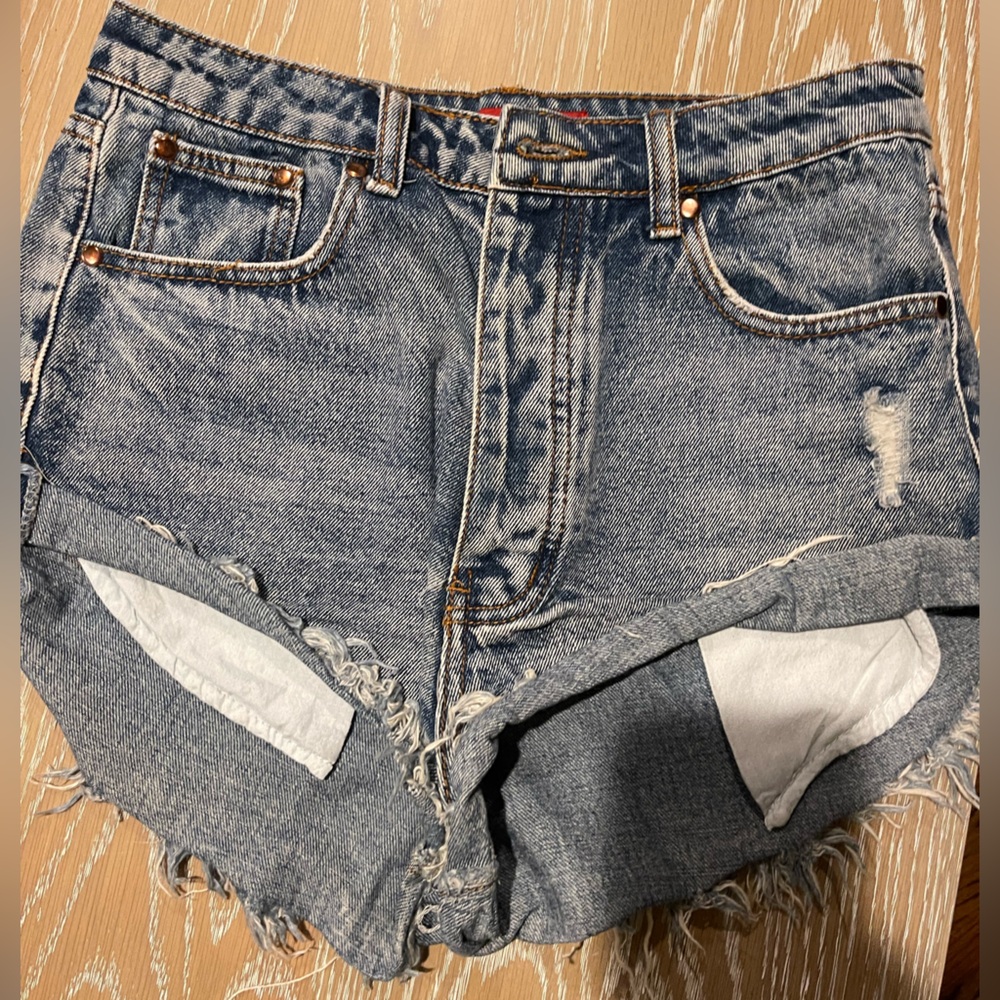 Signature8 Distressed Denim Shorts - Blue
